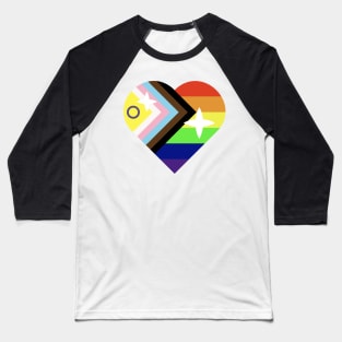 Inclusive Progress Pride Flag Heart 2022 Baseball T-Shirt